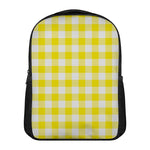 Yellow And White Buffalo Check Print Casual Backpack