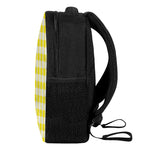 Yellow And White Buffalo Check Print Casual Backpack