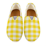 Yellow And White Buffalo Check Print Casual Shoes