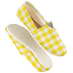 Yellow And White Buffalo Check Print Casual Shoes