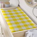 Yellow And White Buffalo Check Print Changing Pad Cover