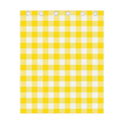 Yellow And White Buffalo Check Print Curtain
