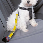 Yellow And White Buffalo Check Print Dog Seat Belt