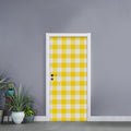 Yellow And White Buffalo Check Print Door Sticker