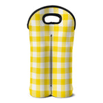 Yellow And White Buffalo Check Print Double Neoprene Wine Tote