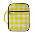 Yellow And White Buffalo Check Print Front Pocket Bible Bag