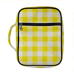 Yellow And White Buffalo Check Print Front Pocket Bible Bag