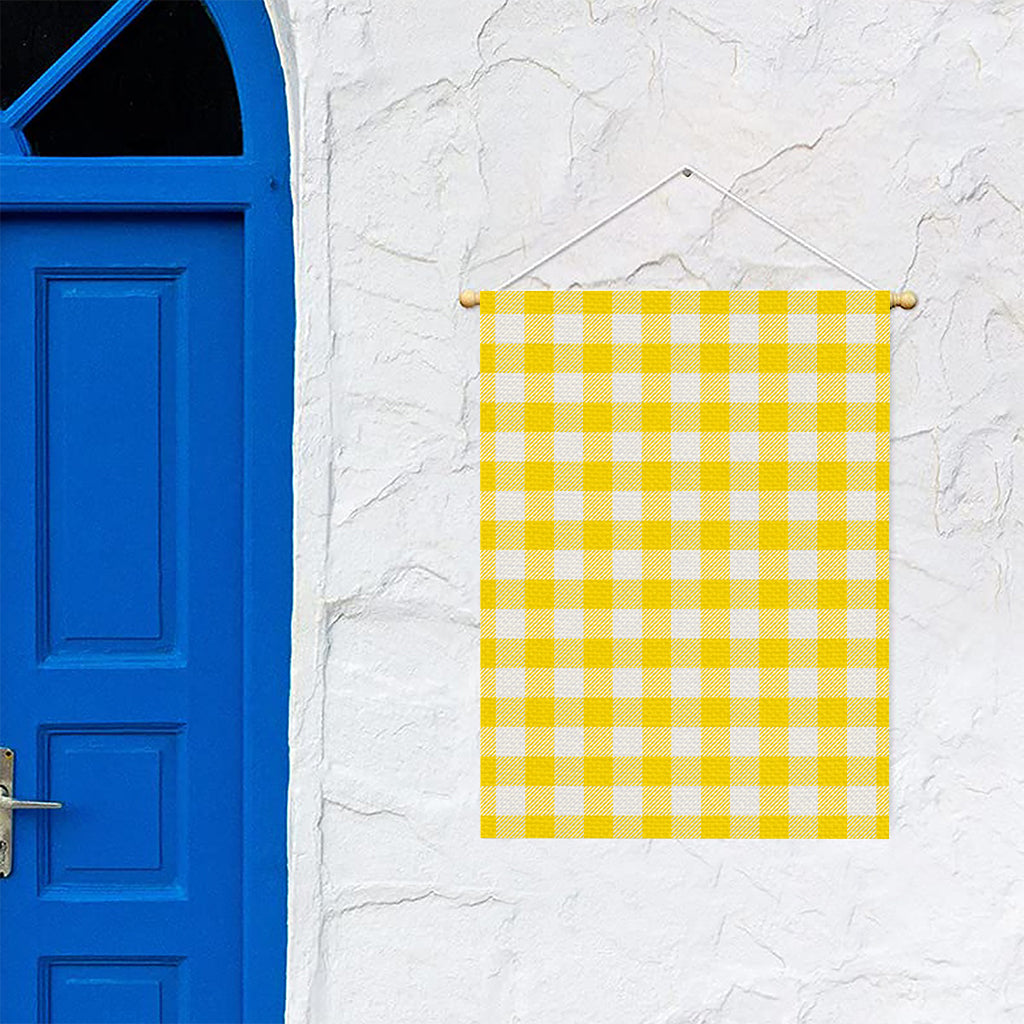 Yellow And White Buffalo Check Print Garden Flag