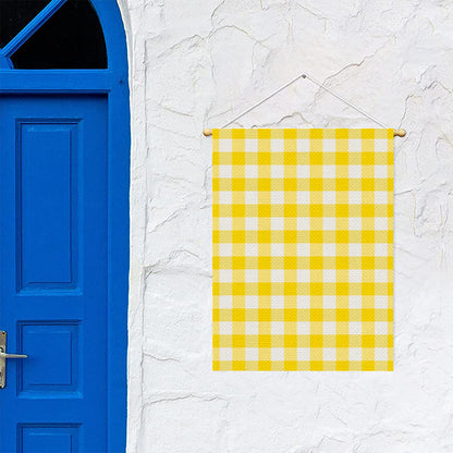 Yellow And White Buffalo Check Print Garden Flag