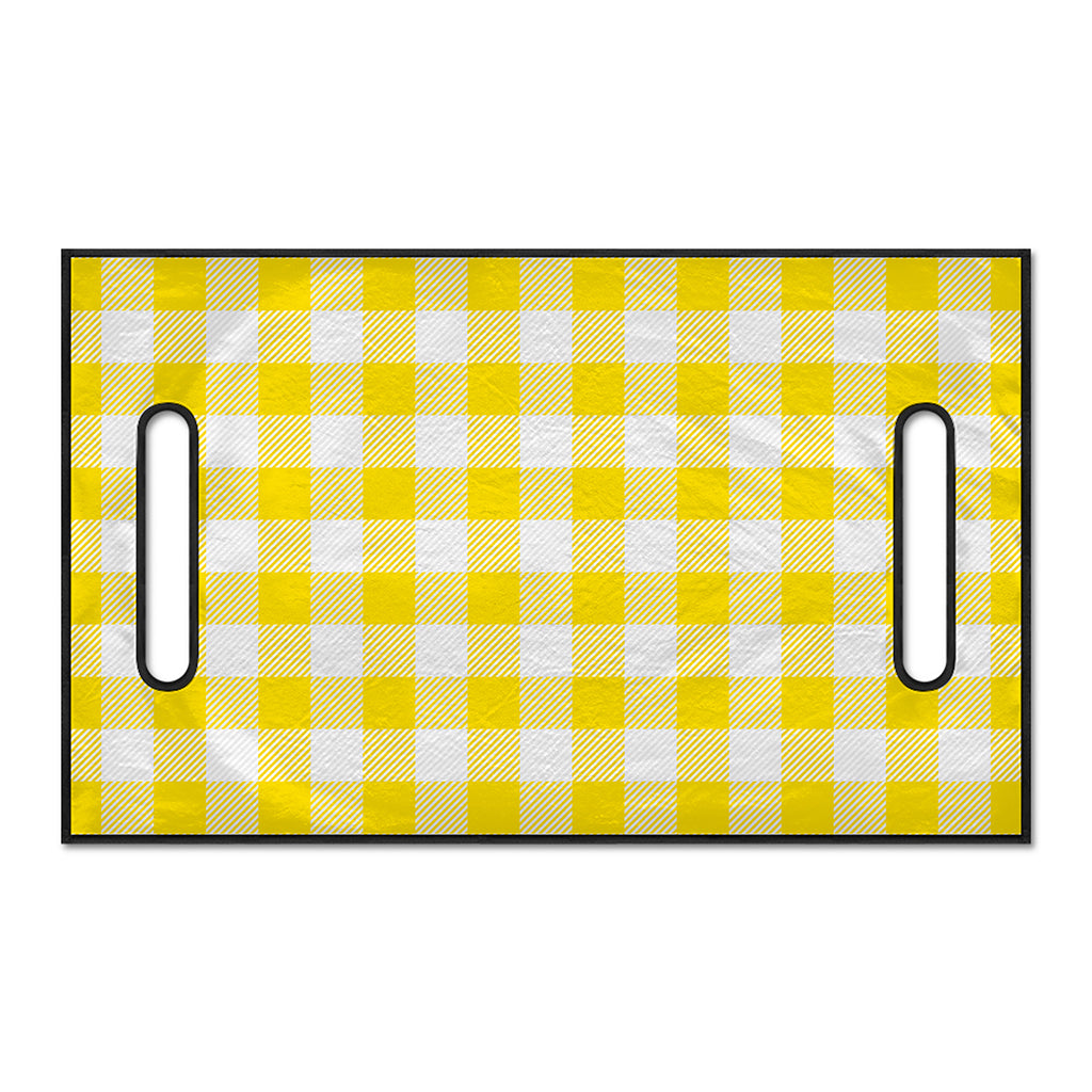 Yellow And White Buffalo Check Print Golf Cart Seat Cover