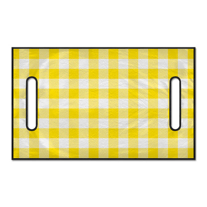 Yellow And White Buffalo Check Print Golf Cart Seat Cover