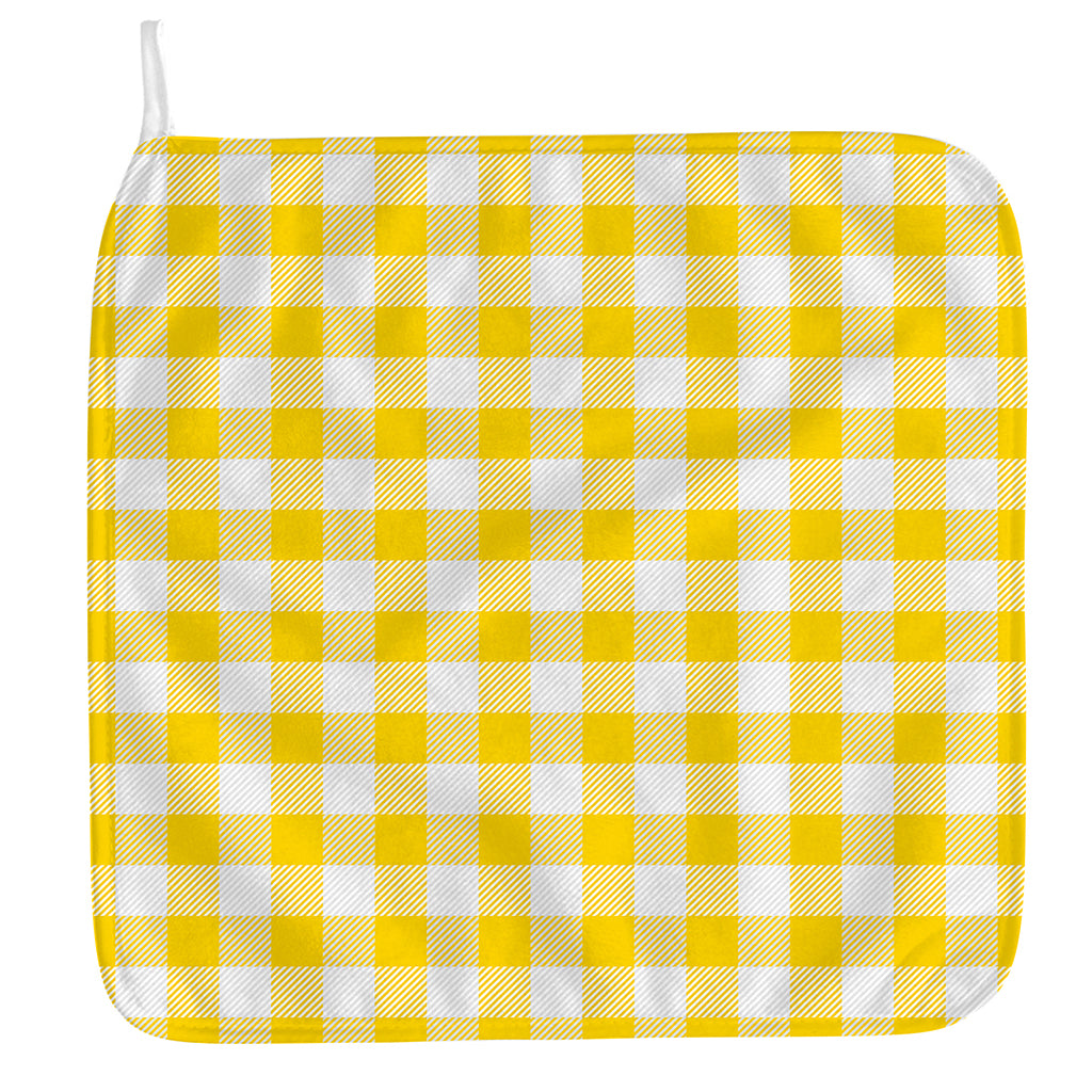Yellow And White Buffalo Check Print Hand Towel