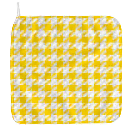 Yellow And White Buffalo Check Print Hand Towel