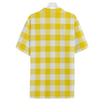 Yellow And White Buffalo Check Print Hawaiian Shirt