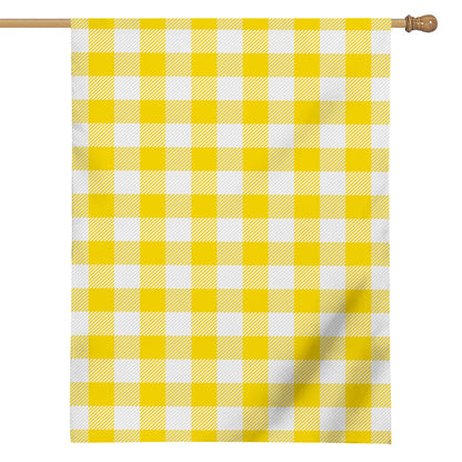 Yellow And White Buffalo Check Print House Flag