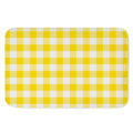 Yellow And White Buffalo Check Print Indoor Door Mat