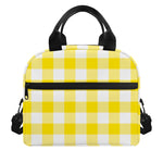 Yellow And White Buffalo Check Print Insulated Lunch Bag