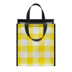 Yellow And White Buffalo Check Print Insulated Lunch Tote