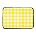 Yellow And White Buffalo Check Print Kitchen Mat