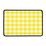 Yellow And White Buffalo Check Print Kitchen Mat