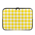 Yellow And White Buffalo Check Print Laptop Sleeve