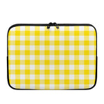 Yellow And White Buffalo Check Print Laptop Sleeve