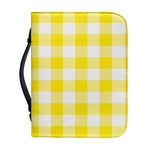 Yellow And White Buffalo Check Print Leather Bible Cover