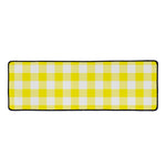Yellow And White Buffalo Check Print Long Kitchen Mat