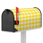 Yellow And White Buffalo Check Print Mailbox Cover