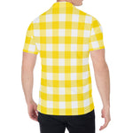Yellow And White Buffalo Check Print Men's Shirt