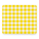 Yellow And White Buffalo Check Print Mouse Pad
