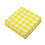 Yellow And White Buffalo Check Print Outdoor Seat Cushion Cover