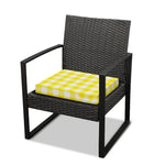 Yellow And White Buffalo Check Print Outdoor Seat Cushion Cover