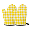 Yellow And White Buffalo Check Print Oven Mitts