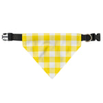 Yellow And White Buffalo Check Print Over The Collar Dog Bandana
