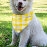 Yellow And White Buffalo Check Print Over The Collar Dog Bandana