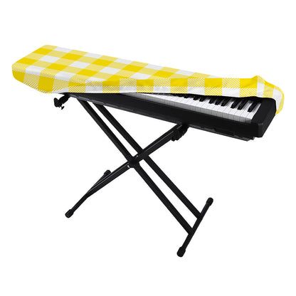 Yellow And White Buffalo Check Print Piano Keyboard Cover