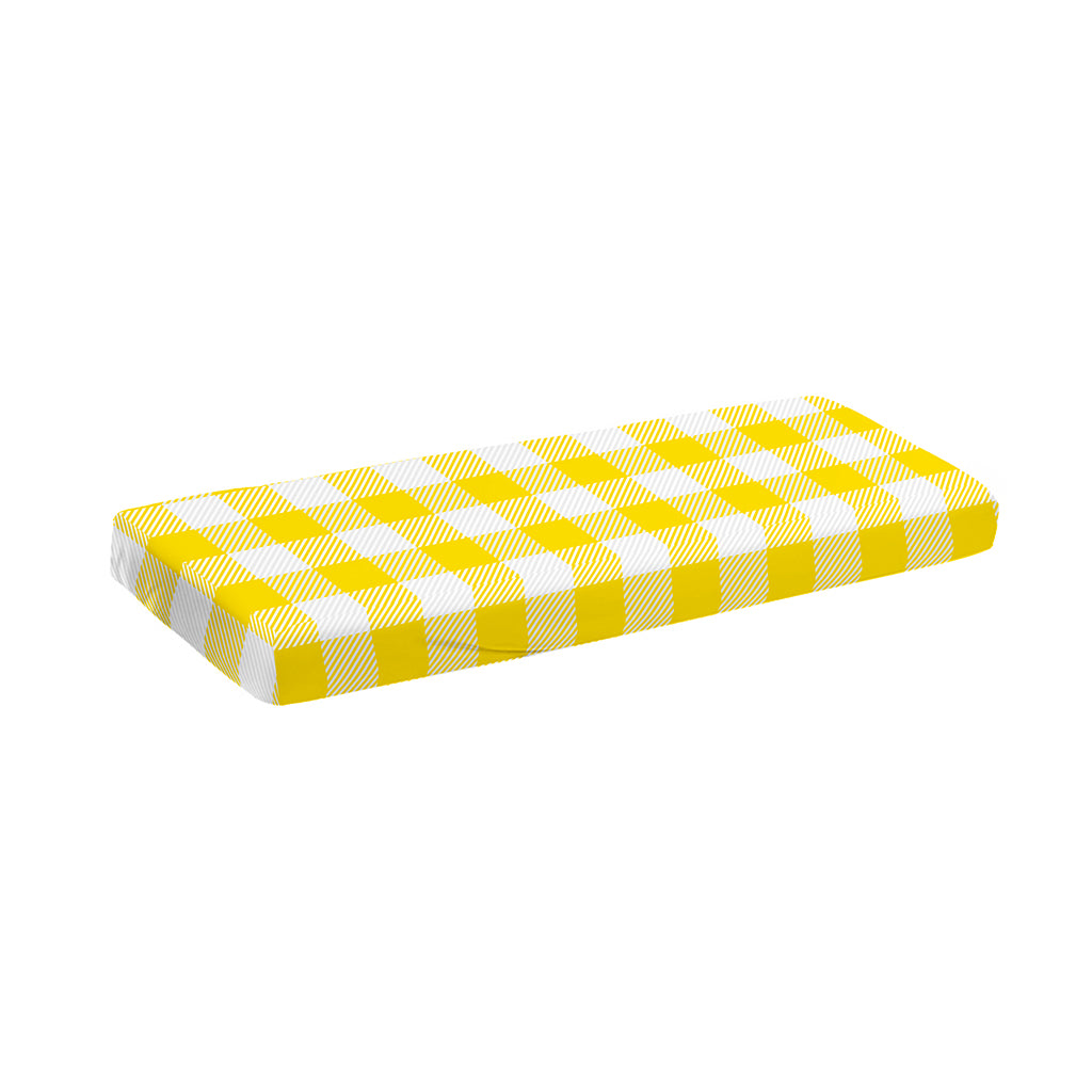 Yellow And White Buffalo Check Print Piano Keyboard Cover