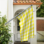 Yellow And White Buffalo Check Print Polyester Flag