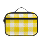 Yellow And White Buffalo Check Print Portable Lunch Bag