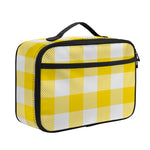Yellow And White Buffalo Check Print Portable Lunch Bag