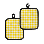 Yellow And White Buffalo Check Print Pot Holders