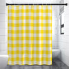 Yellow And White Buffalo Check Print Premium Shower Curtain