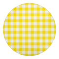 Yellow And White Buffalo Check Print Round Blanket