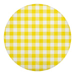 Yellow And White Buffalo Check Print Round Blanket