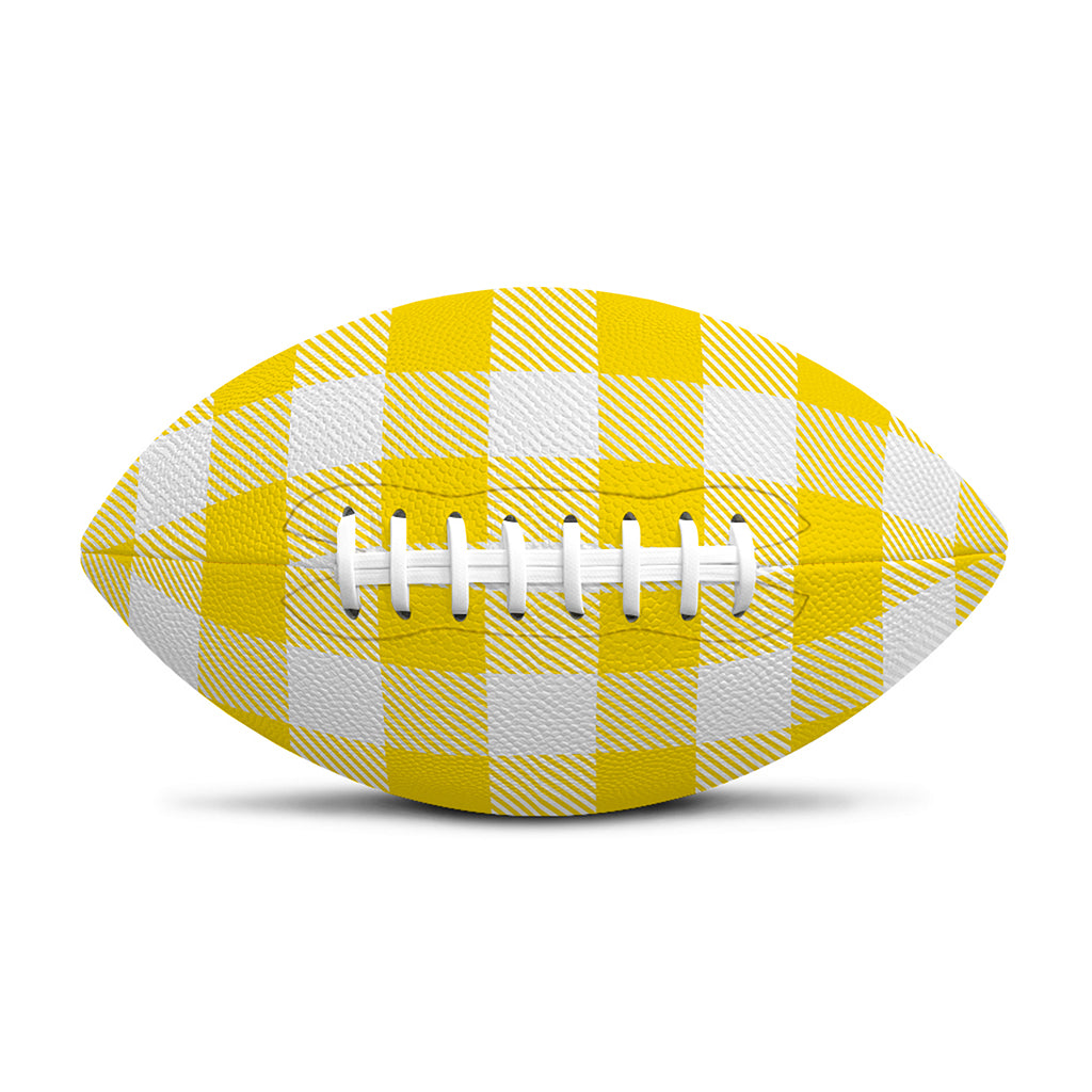 Yellow And White Buffalo Check Print Rugby Ball