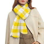 Yellow And White Buffalo Check Print Scarf