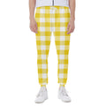 Yellow And White Buffalo Check Print Joggers