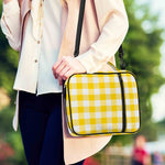 Yellow And White Buffalo Check Print Shoulder Strap Bible Bag