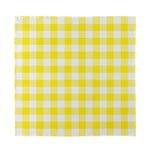 Yellow And White Buffalo Check Print Silk Bandana
